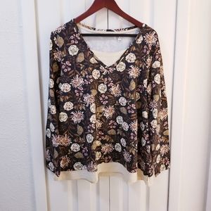 Isaac Mizrahi Floral Long Sleeve Blouse